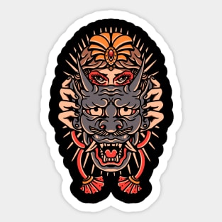 evil mask tattoo Sticker